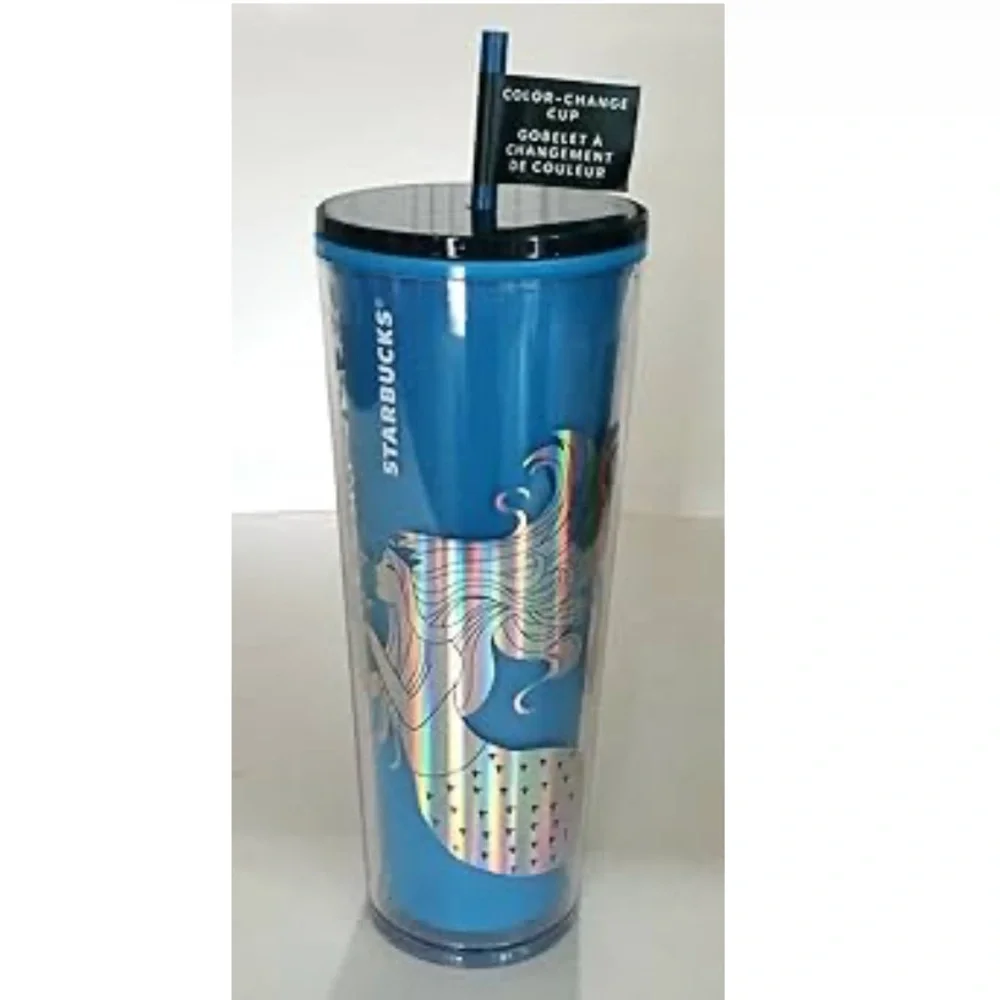 Starbucks 2021 Christmas Holiday Siren Mermaid Blue Color Change Tumbler 24oz